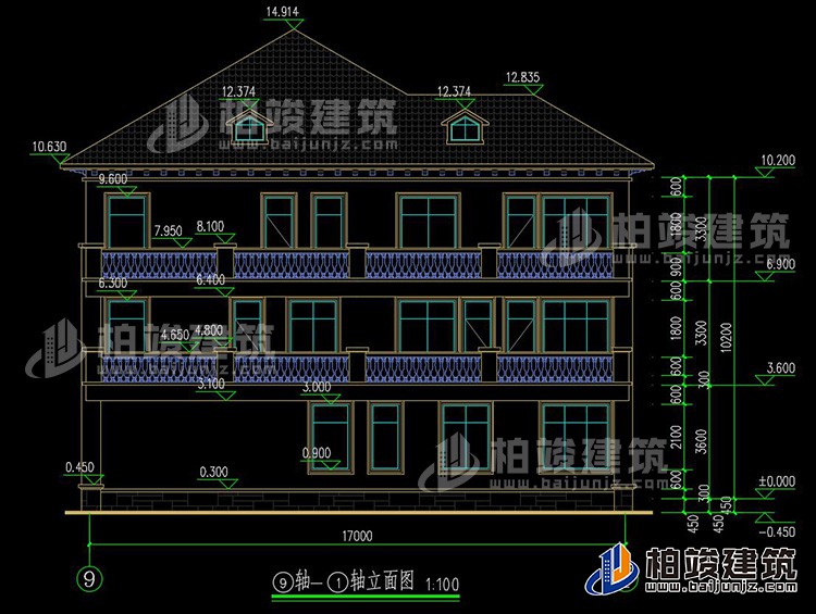 2019新農(nóng)村歐式別墅設(shè)計(jì)圖，三層自建房大氣漂亮別墅BZ368-簡(jiǎn)歐風(fēng)格