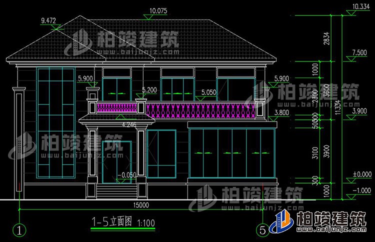 農(nóng)村25萬別墅款式二層自建房設(shè)計圖，外觀簡約大氣BZ2513-簡歐風(fēng)格