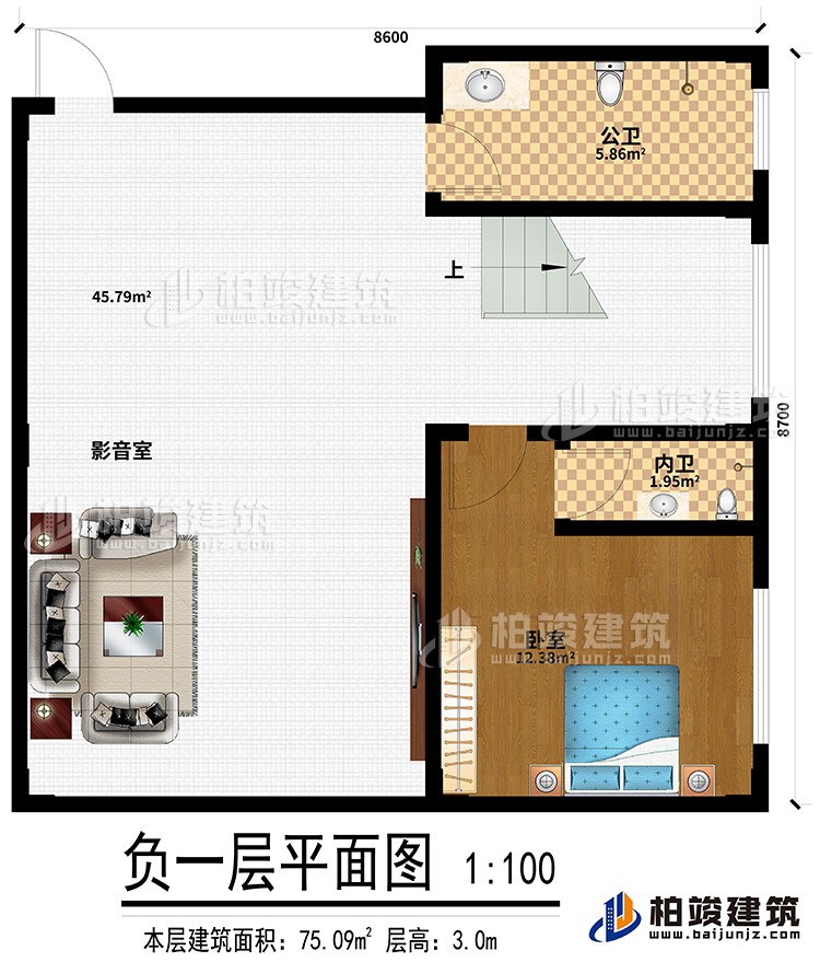 地下室：影音室、公衛(wèi)、臥室、內(nèi)衛(wèi)