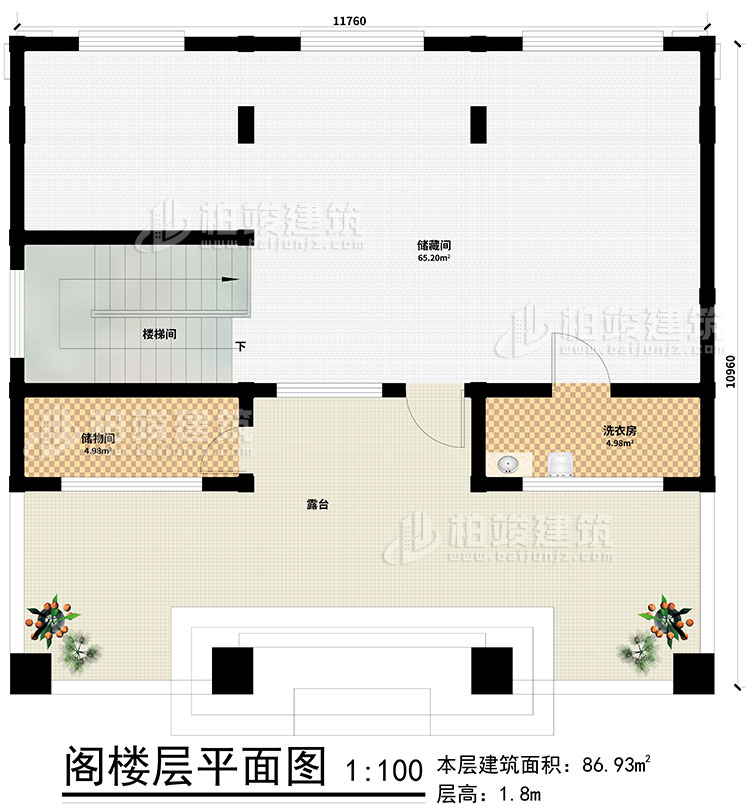 閣樓：2儲物間、樓梯間、洗衣房、露臺