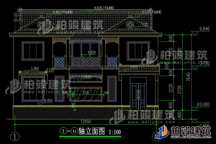 農村四合院自建房設計圖紙BZ2741-新中式風格