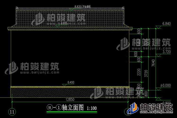 農村四合院自建房設計圖紙BZ2741-新中式風格